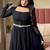 black color fancy lace border faux georgette