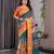 Pure handloom linen floral printed saree with blouse