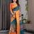 Pure handloom linen floral printed saree with blouse