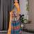 Pure handloom linen floral printed saree with blouse