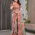 Pure handloom linen floral printed saree with blouse