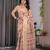 Pure handloom linen floral printed saree with blouse