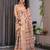 Pure handloom linen floral printed saree with blouse