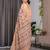 Pure handloom linen floral printed saree with blouse