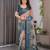 Pure handloom linen floral printed saree with blouse