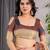 Cream handloom linen floral printed saree with blouse