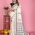 Soft linen cotton printed saree
with cotton tassles on pallu 
matching blouse