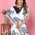 Soft linen cotton printed saree
with cotton tassles on pallu 
matching blouse