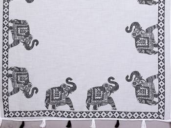 Soft linen cotton printed saree
with cotton tassles on pallu 
matching blouse 5
