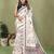 Soft linen cotton printed saree
with cotton tassles on pallu 
matching blouse