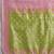 Pink & olive green zari woven linen silk bend saree with floral motifs