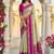 Light sage green & magenta zari woven banarasi silk blend saree