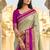 Light sage green & magenta zari woven banarasi silk blend saree
