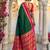 Dark green & rani pink zari woven banarasi silk blend saree
