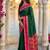 Dark green & rani pink zari woven banarasi silk blend saree