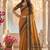 Rust & brown zari woven banarasi silk blend saree