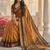 Rust & brown zari woven banarasi silk blend saree