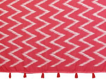 Soft linen cotton printed saree
with cotton tassles on pallu 
matching blouse 5