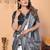 Soft linen cotton printed saree
with cotton tassles on pallu 
matching blouse