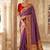 Purple banarasi silk blend saree with paithani floral pallu