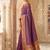 Purple banarasi silk blend saree with paithani floral pallu