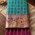 Aqua blue banarasi silk blend saree with paithani floral pallu