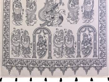 Soft linen cotton printed saree
with cotton tassles on pallu 
matching blouse 5