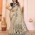 Soft linen cotton printed saree
with cotton tassles on pallu 
matching blouse