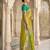 Olive green banarasi silk blend saree with paithani floral pallu