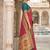 Red banarasi silk blend saree with paithani floral pallu