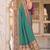 Teal banarasi silk blend saree with paithani floral pallu