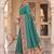 Teal banarasi silk blend saree with paithani floral pallu