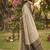 Beige cotton-silk blend saree with contrast black zari border