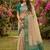Beige cotton-silk blend saree with contrast rama green zari border