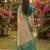 Beige cotton-silk blend saree with contrast rama green zari border