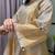 grey color cording embroidery and mirror work tissue lace border