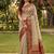 Beige cotton-silk blend saree with contrast maroon zari border
