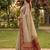 Beige cotton-silk blend saree with contrast maroon zari border