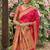 Rani pink banarasi silk blend saree with peacock paithani border