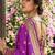 Purple banarasi silk blend saree with peacock paithani border
