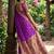 Purple banarasi silk blend saree with peacock paithani border