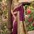Wine banarasi silk blend saree with peacock paithani border