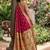 Dark magenta banarasi silk blend saree with peacock paithani border
