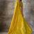 Mustard yellow kanjivaram silk blend zari woven saree with unstiched blouse