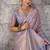 Lavender kanjivaram silk blend zari woven saree with unstiched blouse