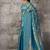 Light blue kanjivaram silk blend zari woven saree with unstiched blouse
