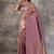 Mauve purple kanjivaram silk blend zari woven saree with unstiched blouse