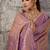 Mauve purple kanjivaram silk blend zari woven saree with unstiched blouse