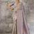 Greyish lavender kanjivaram silk blend zari woven saree with unstiched blouse