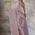 Greyish lavender kanjivaram silk blend zari woven saree with unstiched blouse